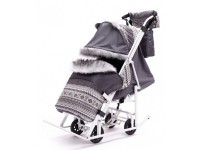 Санки-коляска детские "Скандинавия - 5УМ Люкс + ВК" серый цвет рамы серый - Kettler