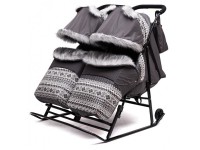 Санки-коляска детские "Скандинавия - 2УВ Твин" серый цвет рамы черный - Kettler