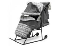 Санки-коляска детские "Скандинавия - 4УВ Софт Авто" серый цвет рамы черный - Kettler